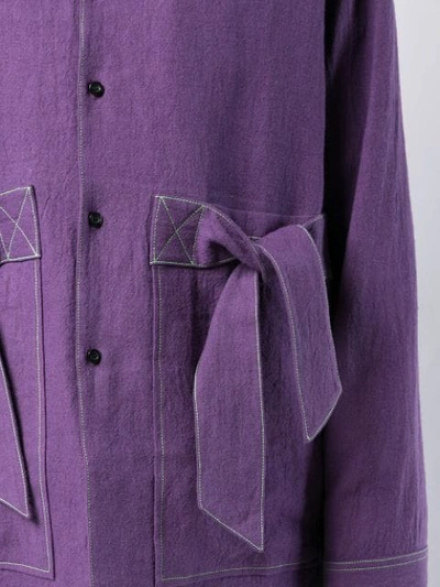 Shop Chin Mens Ribbon Pocket Shirt In Purple