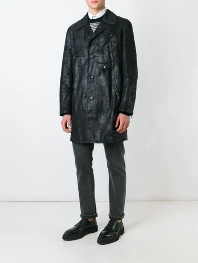 Pre-owned Comme Des Garçons Distressed Coat In Black