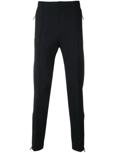 Shop Moncler Tapered Track Trousers In Black