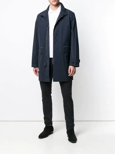 Shop John Varvatos Padded Interior Coat In Blue