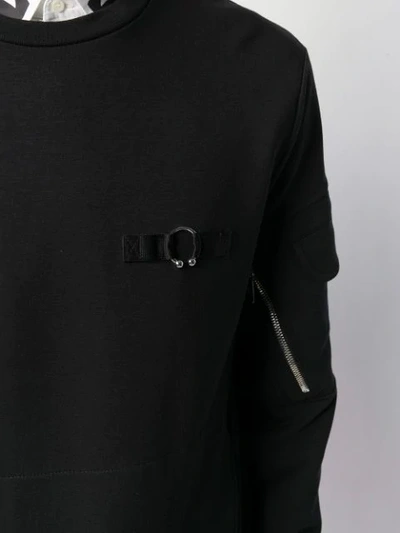 Shop Neil Barrett Zip Detail Sweatshirt In Black