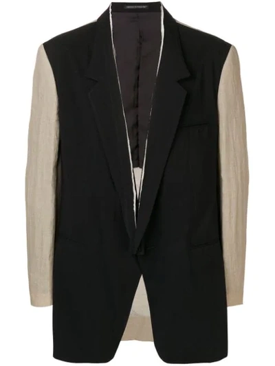 Shop Yohji Yamamoto Printed Blazer - Black