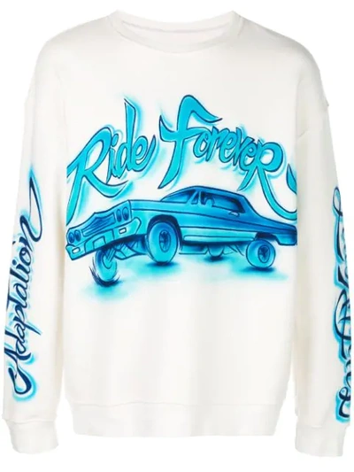 Shop Adaptation Ride Forever Sweatshirt In White