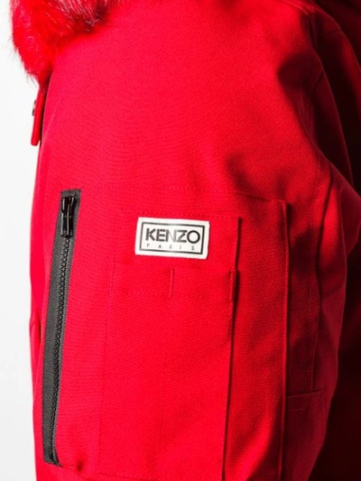 Shop Kenzo Padded Coat In Red
