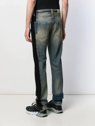 OFF-WHITE TWO-TONE DENIM JEANS - 蓝色