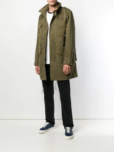 Shop Neighborhood Adidas X  Patch Pockets Military Coat In Green