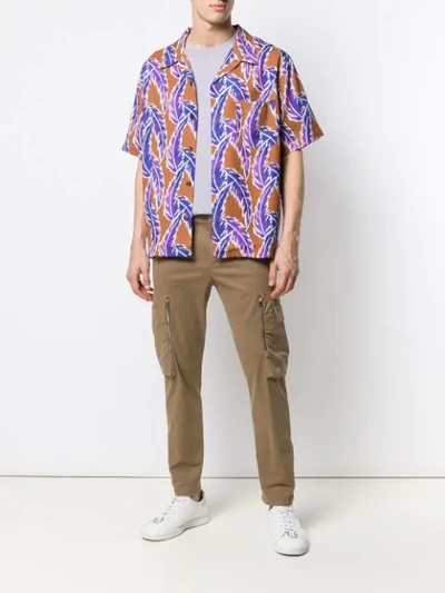Shop You As Leaf-print Shirt In Brown
