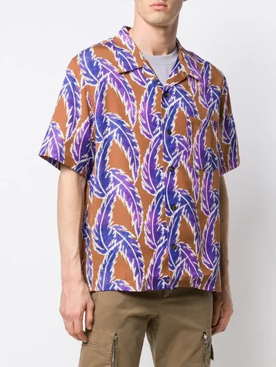 Shop You As Leaf-print Shirt In Brown