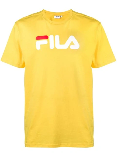 Shop Fila Logo Print T In Yellow
