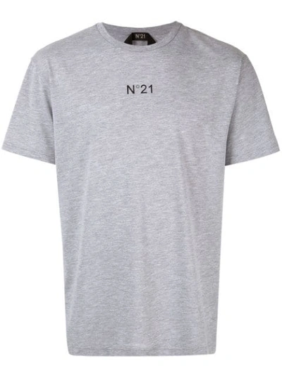 Shop N°21 Classic Logo T-shirt In Grey