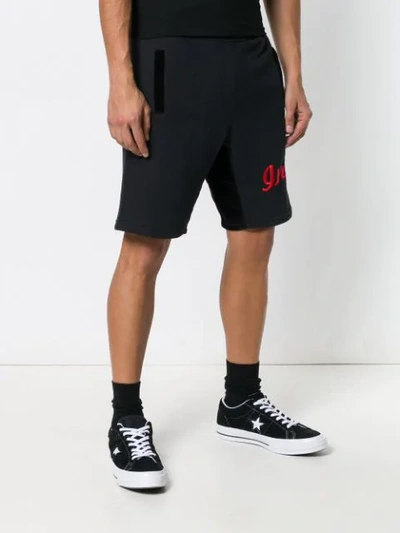 Shop Intoxicated Logo Embroidered Track Shorts In Black