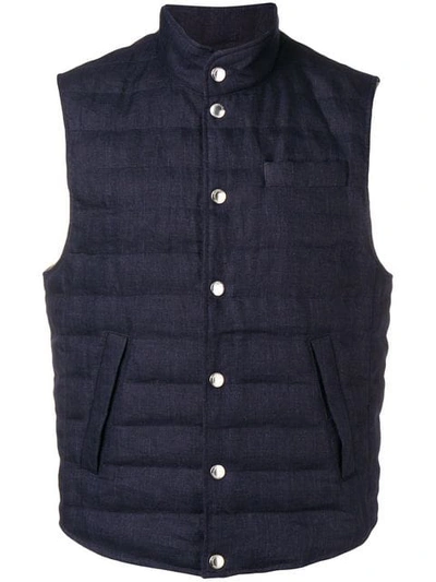 Shop Brunello Cucinelli Padded Vest In Blue