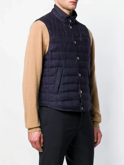 Shop Brunello Cucinelli Padded Vest In Blue