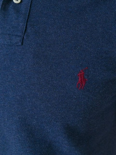 Shop Polo Ralph Lauren Embroidered Logo Polo Shirt In Blue