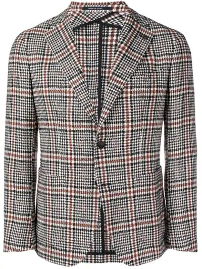 Shop Tagliatore Glen Check Blazer In White