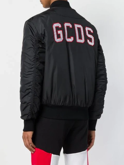 Shop Gcds Logo Back Bomber Jacket In Black