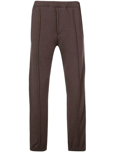 Shop Fendi Ff Side Stripe Track Pants In Brown