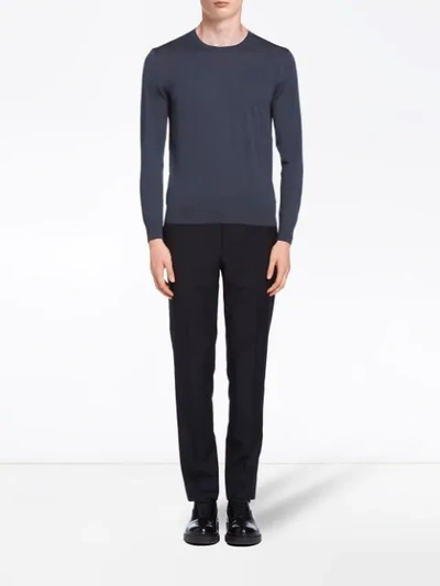 Shop Prada Wool Sweater In Grey