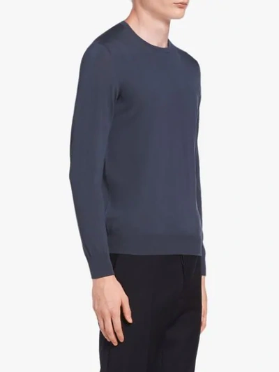 Shop Prada Wool Sweater In Grey