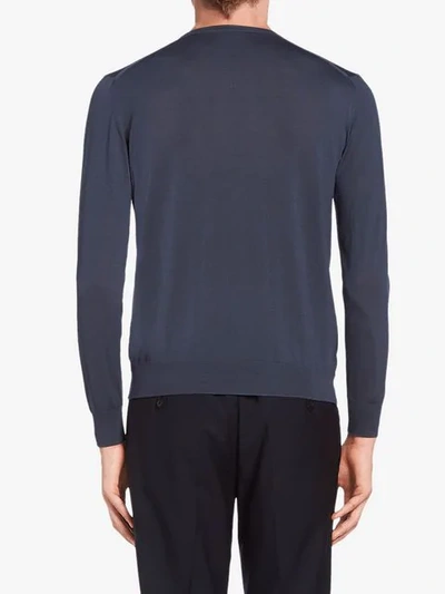 Shop Prada Wool Sweater In Grey