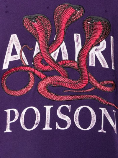 Shop Amiri Sweatshirt Mit "poison"-slogandesign In Purple