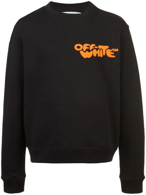 orange and white sweatshirt