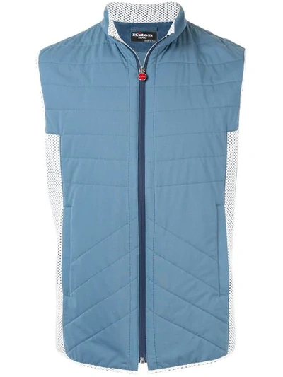 Shop Kiton Padded Gilet In Blue
