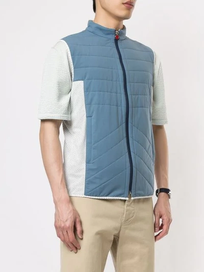 Shop Kiton Padded Gilet In Blue