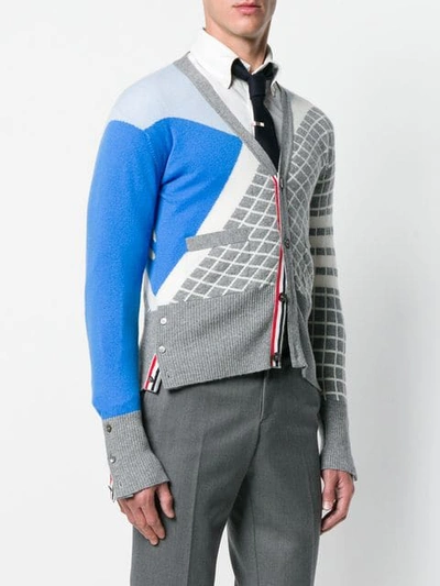 Shop Thom Browne 4-bar Poolside Intarsia Cardigan In Multicolour