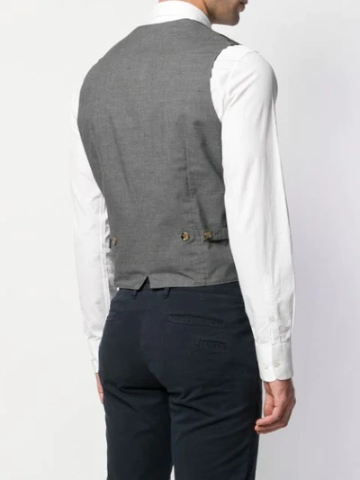 Shop Eleventy Single Breasted Waistcoat In Grey