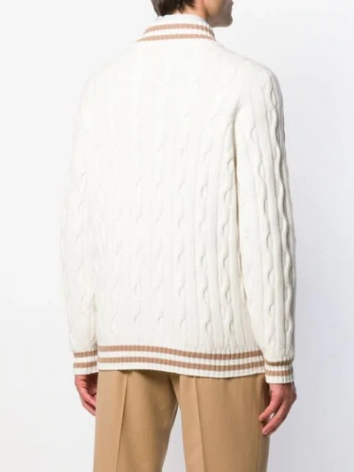 Shop Brunello Cucinelli Striped Trim Jumper In Neutrals