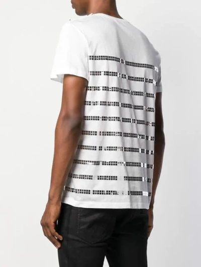 Shop Balmain Mirrored Square T-shirt In White