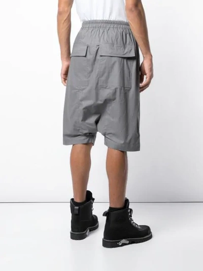 RICK OWENS DRKSHDW DROPPED-CROTCH SHORTS - 灰色