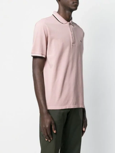 Shop Etro Striped Trim Polo Shirt In Neutrals