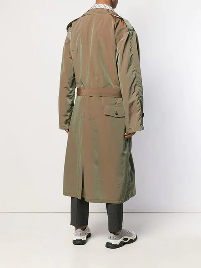 Shop Maison Margiela Double-breasted Trench Coat In Green