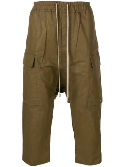 Shop Rick Owens Drop-crotch Cargo Trousers In Brown
