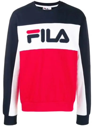 Shop Fila Logo Print Sweater In Red