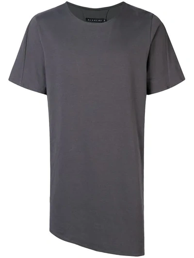 Shop Alchemy Asymmetric Long T-shirt In Grey
