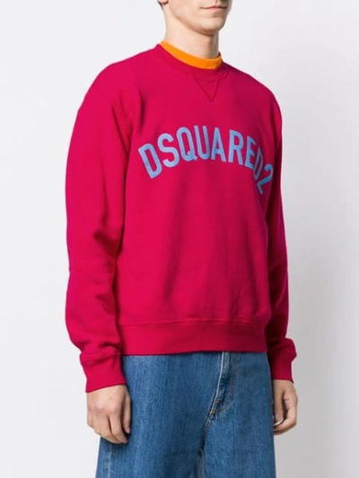 Shop Dsquared2 Logo Sweatshirt In Red