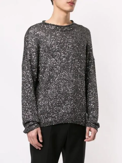 Shop Saint Laurent Glitter Jumper In Black