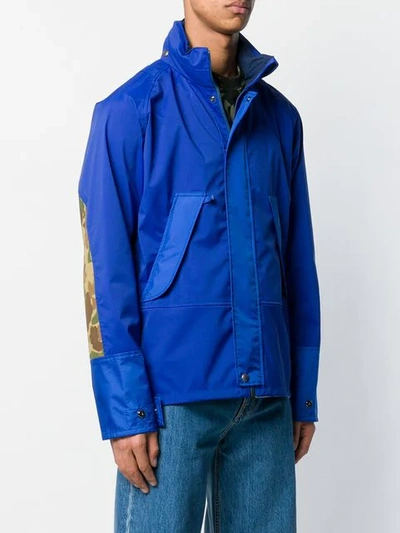 Shop Junya Watanabe Contrast Panel Jacket In Blue