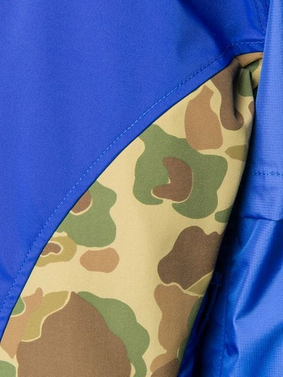 Shop Junya Watanabe Contrast Panel Jacket In Blue