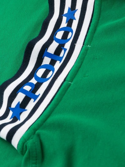 Shop Polo Ralph Lauren Stripe Detail Polo Shirt In Green