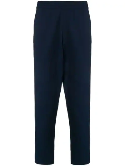 Shop Prada Cropped Tailored Trousers In Blue