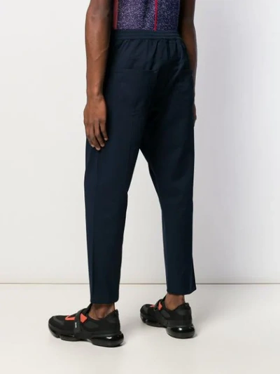 Shop Prada Cropped Tailored Trousers In Blue