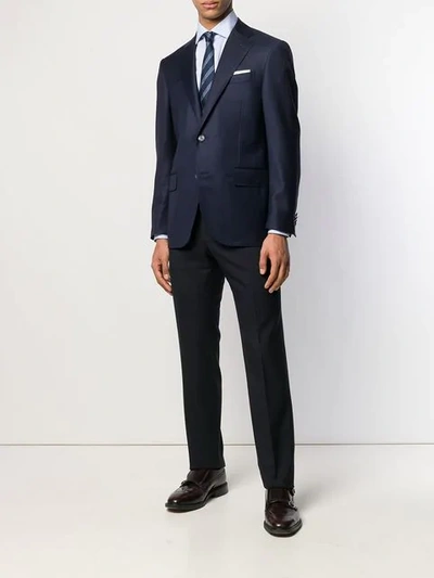 Shop Corneliani Tailored Straight Leg Trousers In Blue