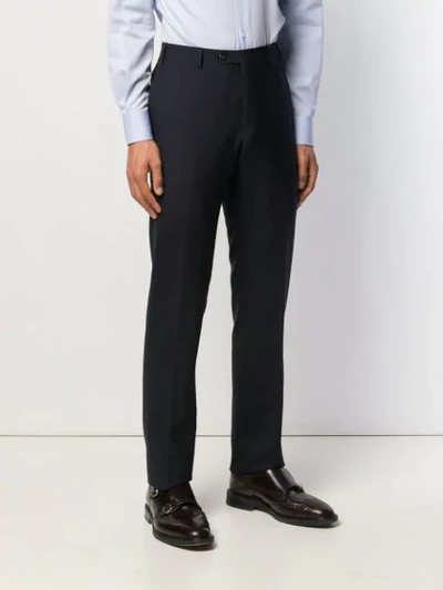 Shop Corneliani Tailored Straight Leg Trousers In Blue