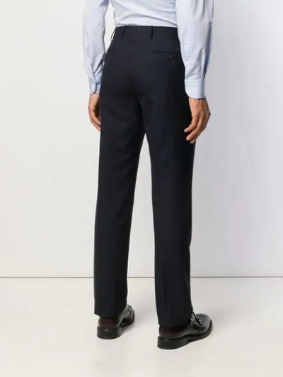 Shop Corneliani Tailored Straight Leg Trousers In Blue