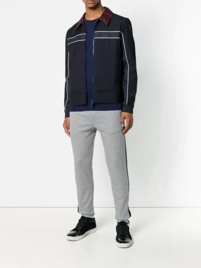 Shop Polo Ralph Lauren Stripe Detail Sweatpants In Grey
