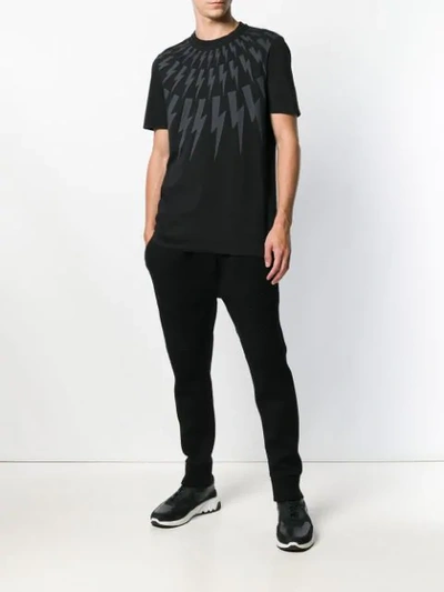 Shop Neil Barrett Lightning Bolt Print T In Black